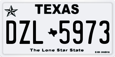 TX license plate DZL5973