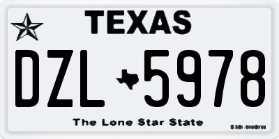 TX license plate DZL5978