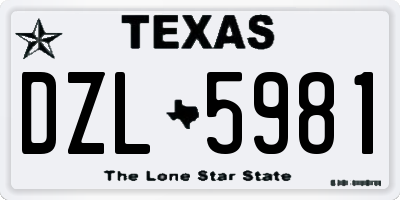 TX license plate DZL5981