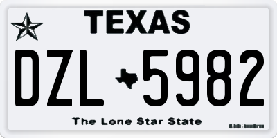 TX license plate DZL5982
