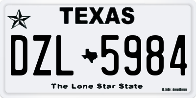TX license plate DZL5984