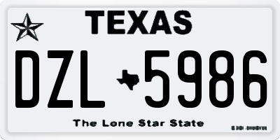 TX license plate DZL5986