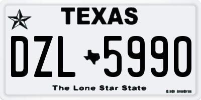TX license plate DZL5990
