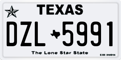 TX license plate DZL5991