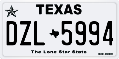 TX license plate DZL5994