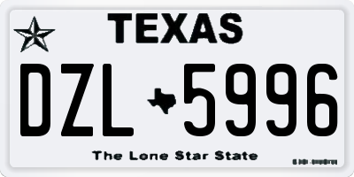 TX license plate DZL5996