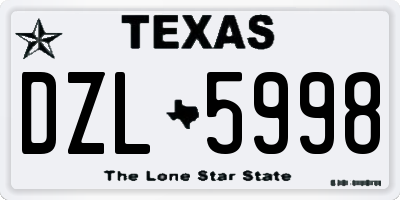 TX license plate DZL5998