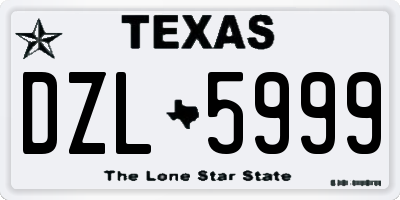 TX license plate DZL5999