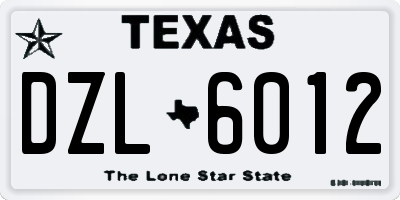 TX license plate DZL6012