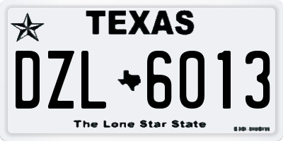 TX license plate DZL6013