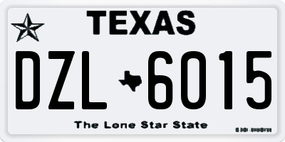 TX license plate DZL6015