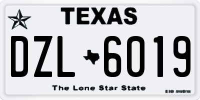 TX license plate DZL6019