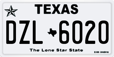 TX license plate DZL6020