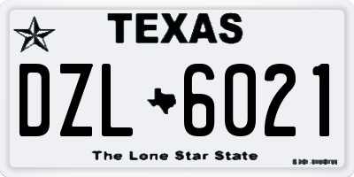 TX license plate DZL6021