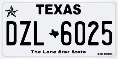 TX license plate DZL6025