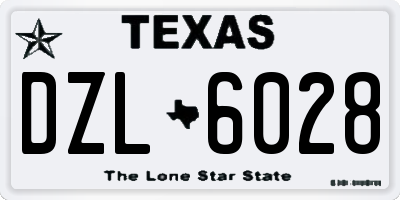 TX license plate DZL6028