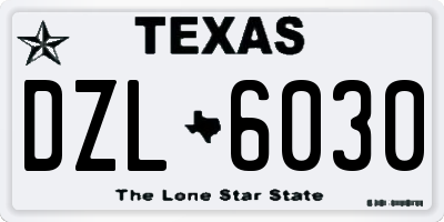 TX license plate DZL6030