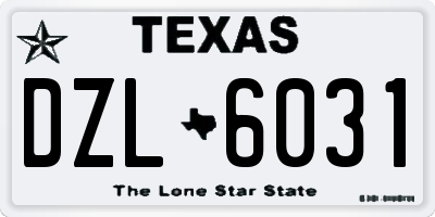 TX license plate DZL6031