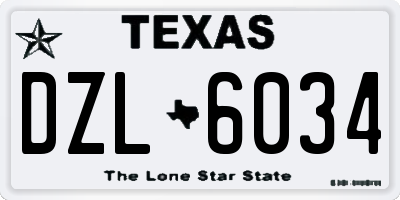 TX license plate DZL6034