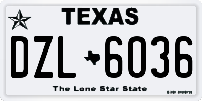TX license plate DZL6036
