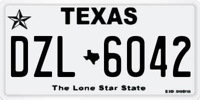 TX license plate DZL6042