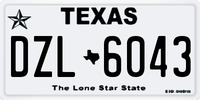 TX license plate DZL6043