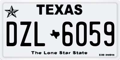 TX license plate DZL6059