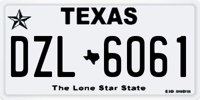 TX license plate DZL6061