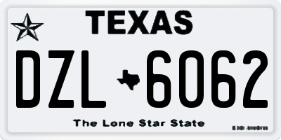 TX license plate DZL6062