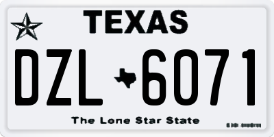 TX license plate DZL6071