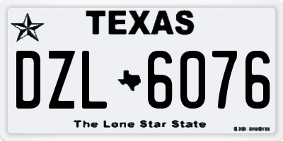 TX license plate DZL6076