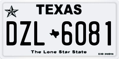TX license plate DZL6081