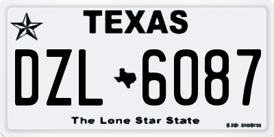 TX license plate DZL6087