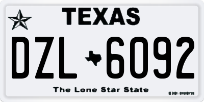 TX license plate DZL6092