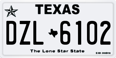 TX license plate DZL6102