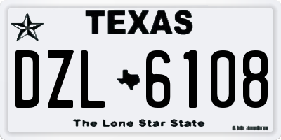 TX license plate DZL6108