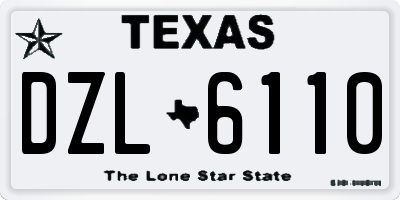 TX license plate DZL6110