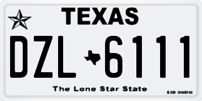 TX license plate DZL6111