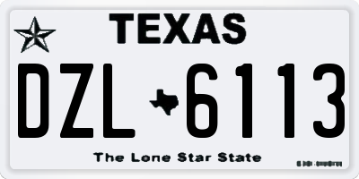 TX license plate DZL6113