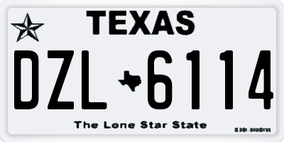 TX license plate DZL6114