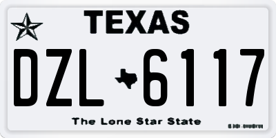 TX license plate DZL6117