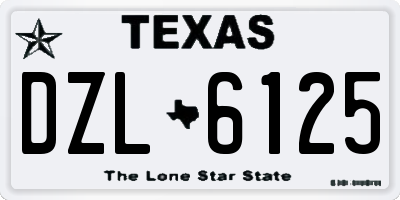 TX license plate DZL6125