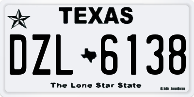 TX license plate DZL6138