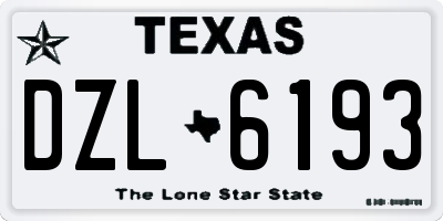 TX license plate DZL6193