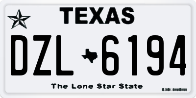 TX license plate DZL6194