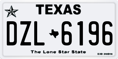 TX license plate DZL6196