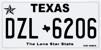 TX license plate DZL6206