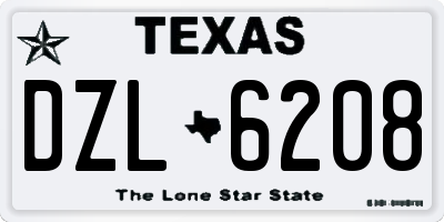 TX license plate DZL6208