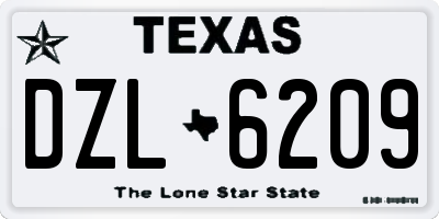 TX license plate DZL6209