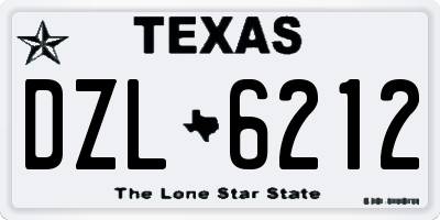 TX license plate DZL6212